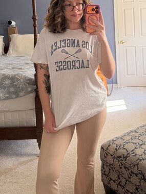 Abercrombie & Fitch White Los Angeles Lacrosse Graphic Tee